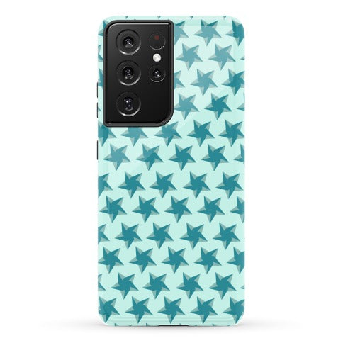 Teal Star Pattern Phone Case